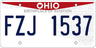 OH license plate FZJ1537