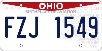 OH license plate FZJ1549