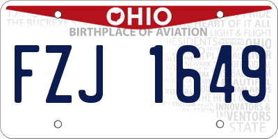 OH license plate FZJ1649