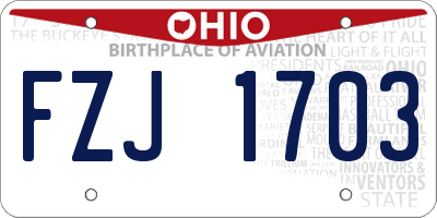 OH license plate FZJ1703