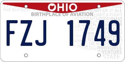 OH license plate FZJ1749