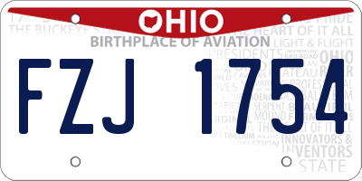 OH license plate FZJ1754