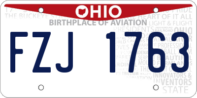 OH license plate FZJ1763