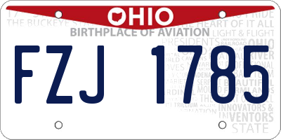 OH license plate FZJ1785