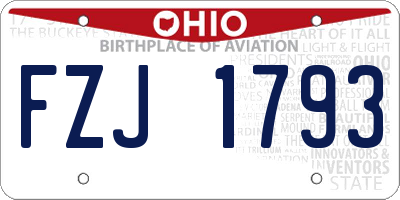 OH license plate FZJ1793