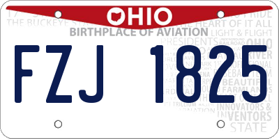 OH license plate FZJ1825