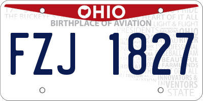 OH license plate FZJ1827
