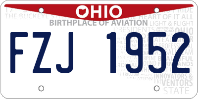 OH license plate FZJ1952