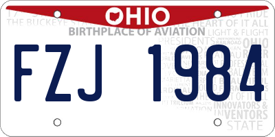 OH license plate FZJ1984