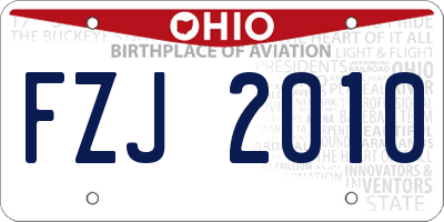 OH license plate FZJ2010