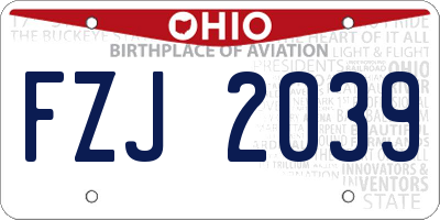OH license plate FZJ2039