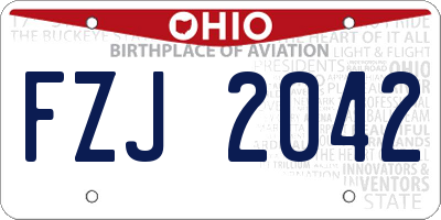 OH license plate FZJ2042