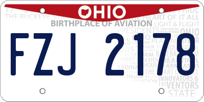 OH license plate FZJ2178