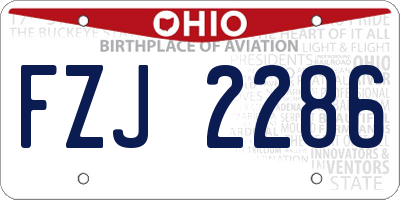 OH license plate FZJ2286