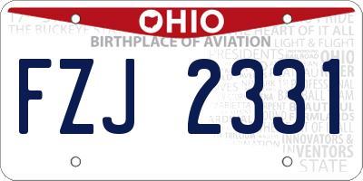 OH license plate FZJ2331