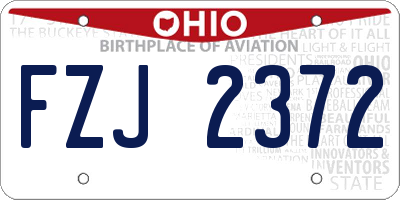OH license plate FZJ2372