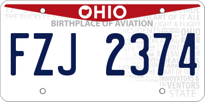 OH license plate FZJ2374
