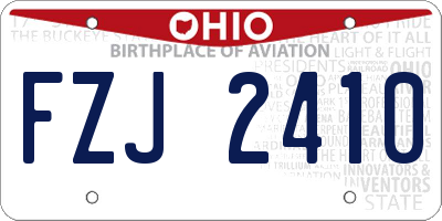 OH license plate FZJ2410