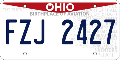 OH license plate FZJ2427