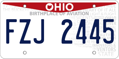 OH license plate FZJ2445