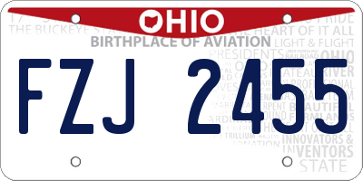 OH license plate FZJ2455