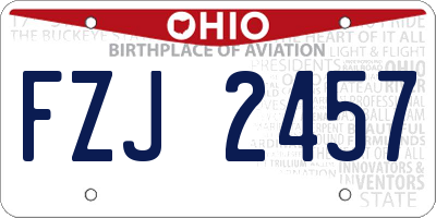 OH license plate FZJ2457
