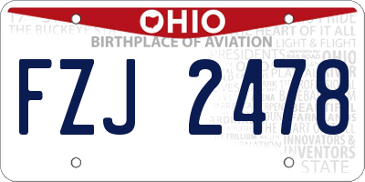 OH license plate FZJ2478