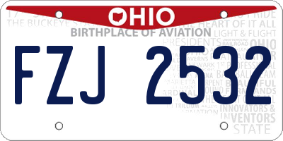 OH license plate FZJ2532