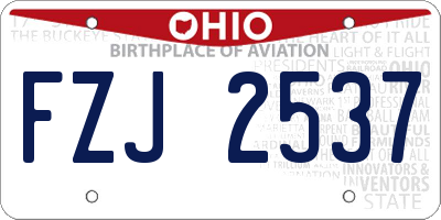 OH license plate FZJ2537