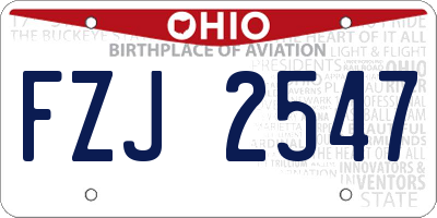 OH license plate FZJ2547