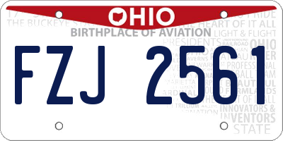 OH license plate FZJ2561
