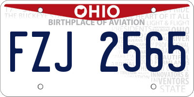 OH license plate FZJ2565
