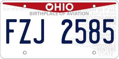 OH license plate FZJ2585