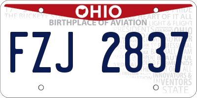 OH license plate FZJ2837
