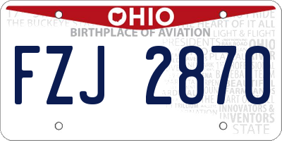 OH license plate FZJ2870