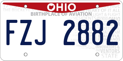 OH license plate FZJ2882