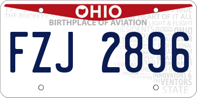 OH license plate FZJ2896