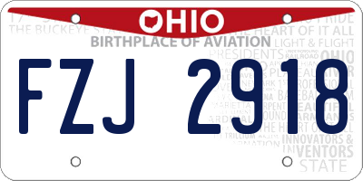 OH license plate FZJ2918