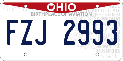 OH license plate FZJ2993