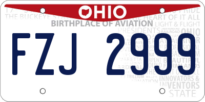 OH license plate FZJ2999