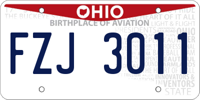 OH license plate FZJ3011