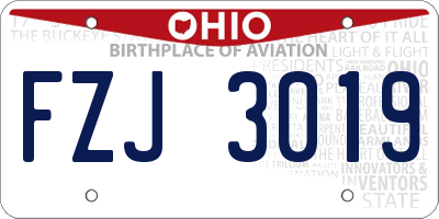 OH license plate FZJ3019