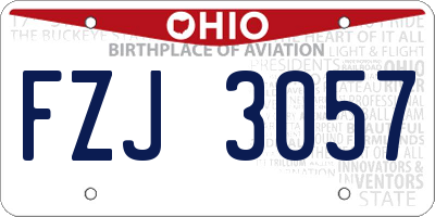 OH license plate FZJ3057