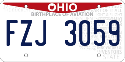 OH license plate FZJ3059
