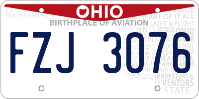 OH license plate FZJ3076