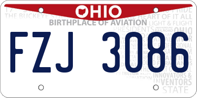 OH license plate FZJ3086