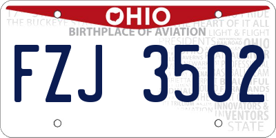 OH license plate FZJ3502