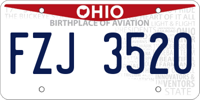 OH license plate FZJ3520