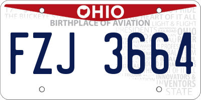 OH license plate FZJ3664