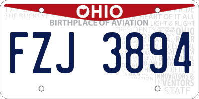 OH license plate FZJ3894